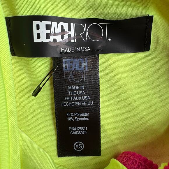 Beach Riot Swimsuit One Piece Carlie Retro Brights Colorblock XS Beach Vacation - Picture 8 of 9